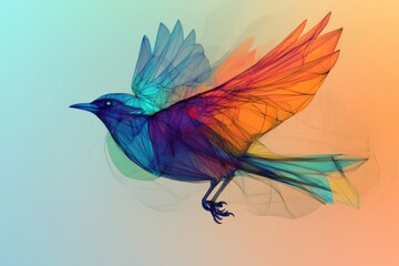 Obraz premium Abstract Colorful Bird in Flight , A Stunning Artistic Piece