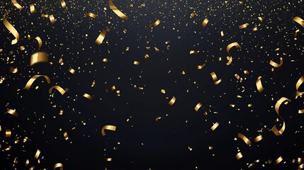Golden Confetti Celebration Abstract Background