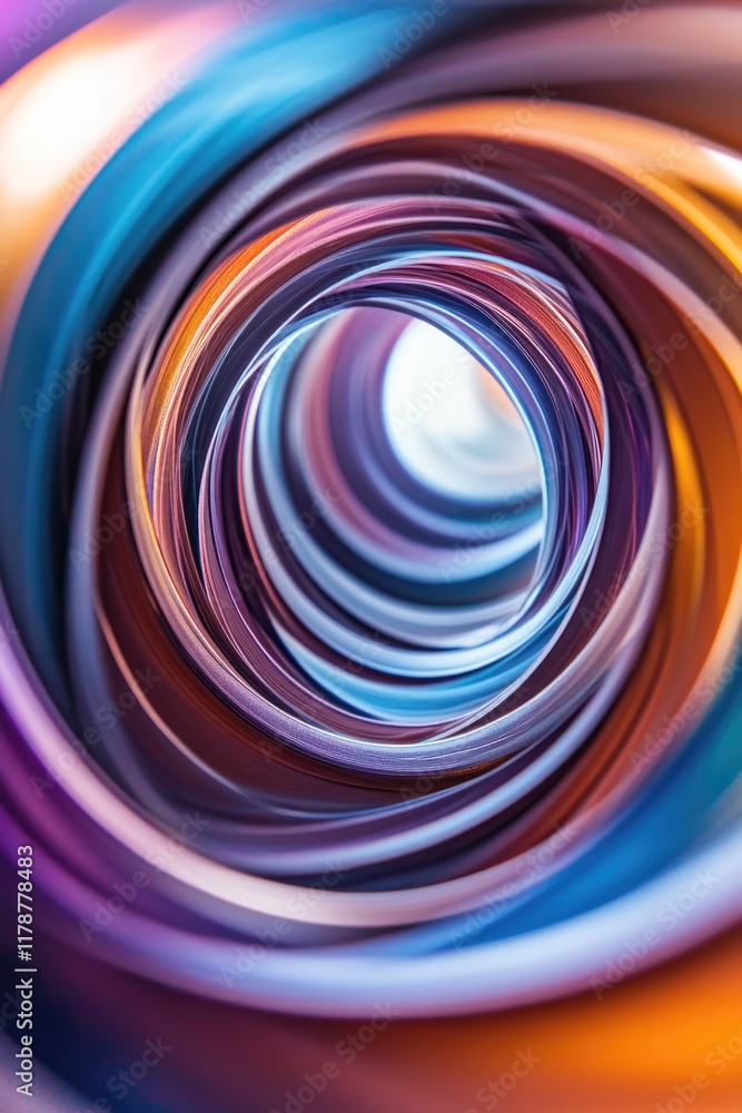 Poster close-up of swirling lines and colorful gradients blending seamlessly into abstract vortex symbolizi