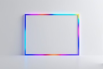 Fototapeta premium a brightly colored frame on a white wall with a white background