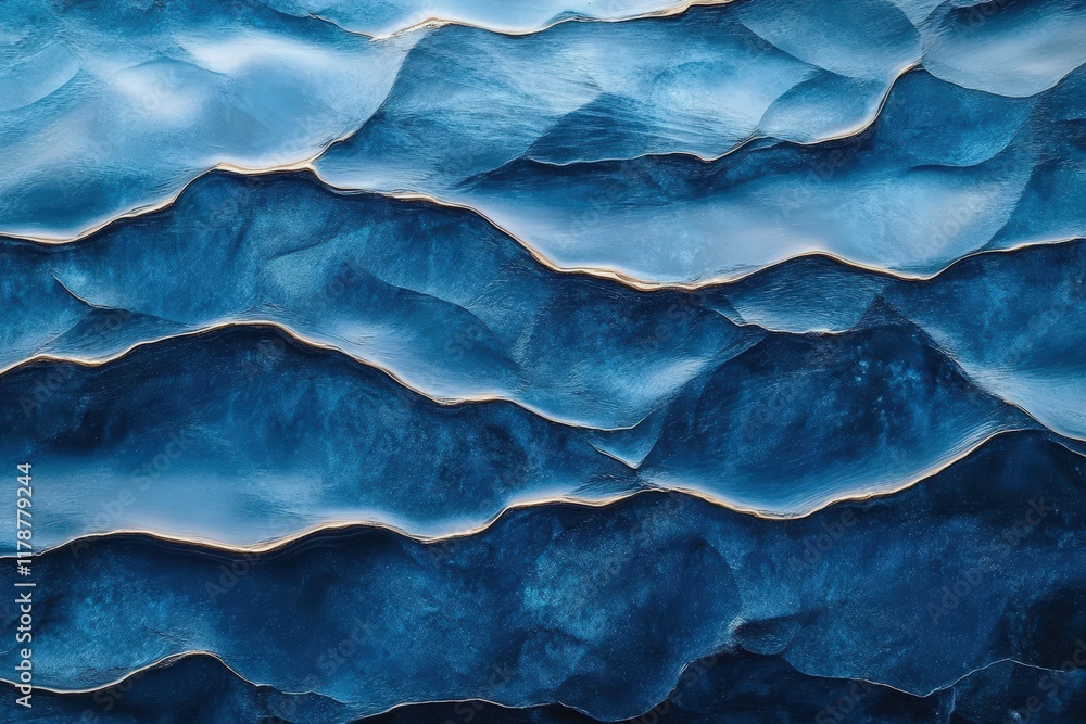 Poster captivating deep blue sea texture featuring intricate waves and natural patterns in high definition 