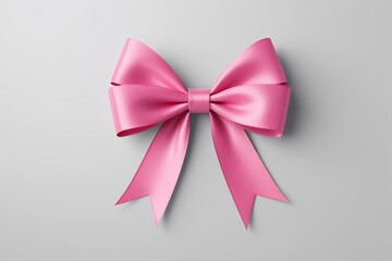 Fototapeta premium a close up of a pink bow on a gray background