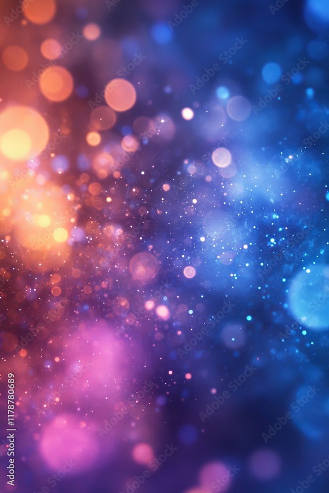 Aufkleber a stunning abstract bokeh background featuring colorful lights and sparkling particles in vibrant bl