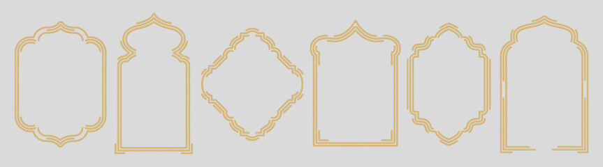 
Islamic, oriental style frame, silhouette. Geometric arab frame set. Ramadan kareem design elements, backgrounds, icons
