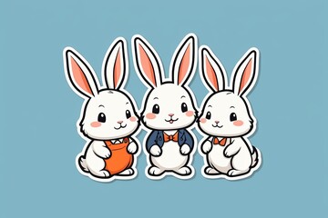 Obraz premium there are three rabbits that are sitting next to each other