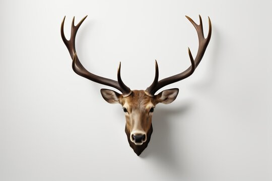 there is a deer head with antlers on a wall