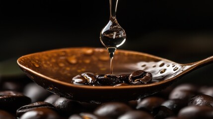 Coffee Beans and Water Droplets: A Macro Photography of Coffee Essence