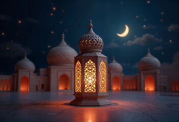 Festival Background Featuring Multiple Glowing Lanterns Background for Eid al Adha, Ramadan Kareem, Eid al Fitr, Islamic New Year, Generative AI