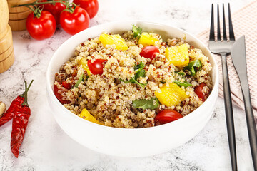 Dietary vegetarian quinoa with vegetables