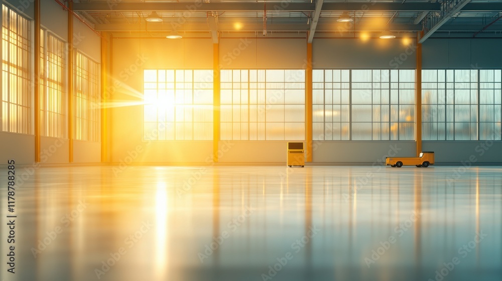 Aufkleber efficient robotic conveyor system in a modern warehouse automated logistics operations bright sunlit
