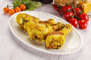 Roasted Chicken leg drumsticks with curry sauce