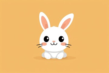Obraz premium there is a cartoon bunny sitting on the ground with a yellow background