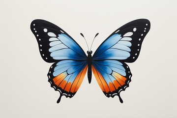 Fototapeta premium there is a butterfly that is painted on the wall