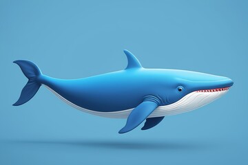 Obraz premium illustration of a blue whale with a mouth open
