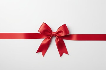 arafed red ribbon with a bow on a white background