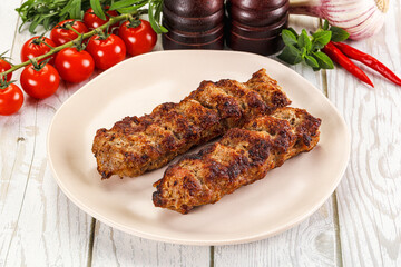 Chicken kebab minced meat and spices