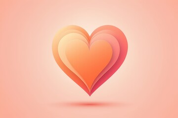 there is a heart shaped object with a shadow on a pink background