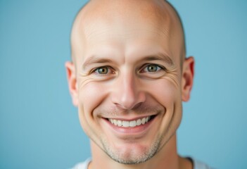 Fototapeta premium Bald man with a warm smile and gentle gaze