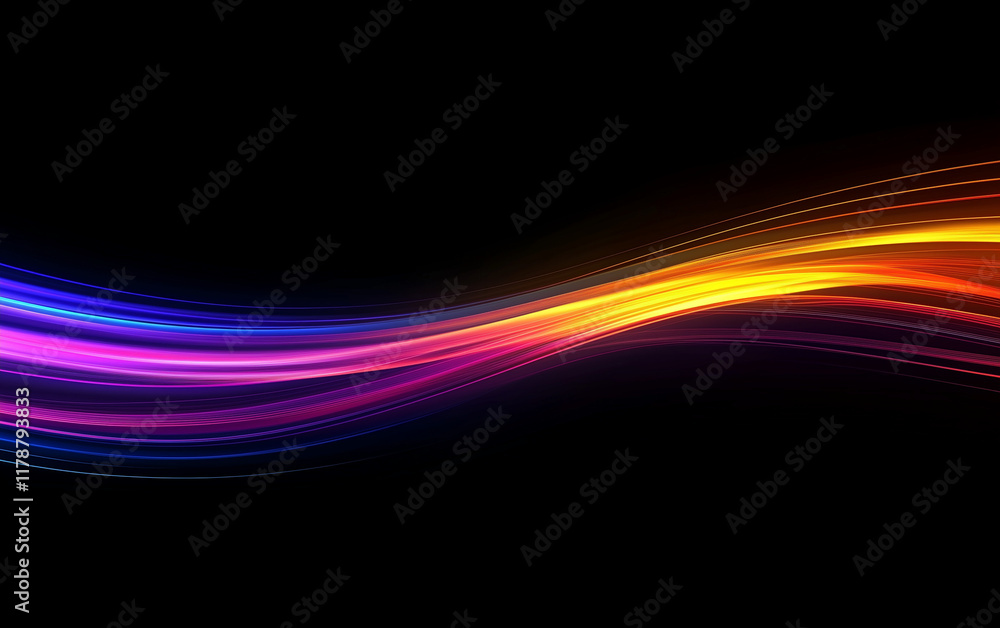 Wall mural vibrant spectrum: dynamic abstract background with flowing colorful lines