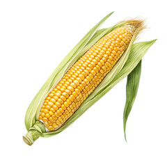 Corn ear On white background