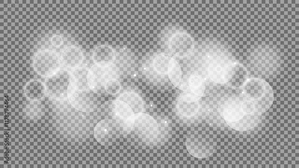 Poster bokeh circles on transparent background