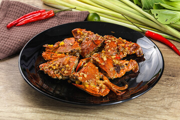 Steamed Spider crab Claws in tamatind sauce