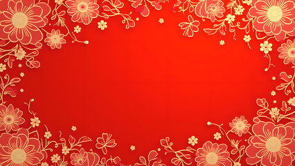 Floral Frame Background, Chinese Style Design