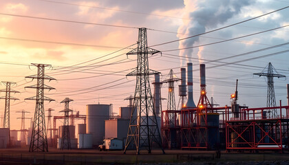 Save power for industrial background, enhance, with white tones