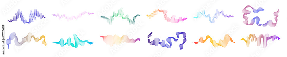 Poster set of abstract backdrops with multicolor waves