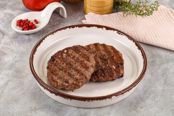 Grilled beef burger cutlet minced meat