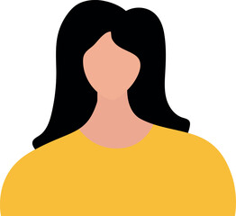 Minimalist Woman Portrait Flat Vector Illustration