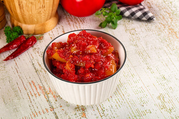 Hungarian Lecho with bell pepper and tomato