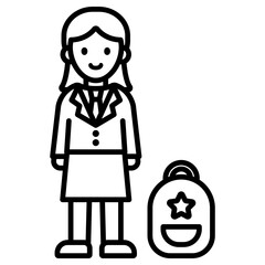 교복입은 여학생 아이콘