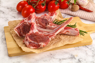 Raw Rack of Lamb for cooking