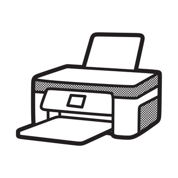 black and white printer drawing clip art preview