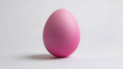Fototapeta premium A solitary Easter egg on a plain white background, its color bright and singular.