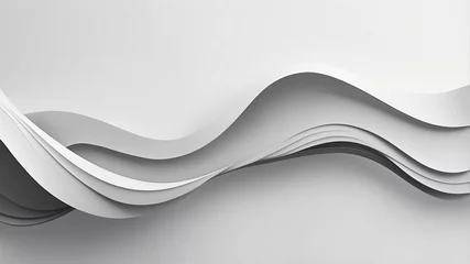 Gordijnen Minimalist wavy gray and white background © Roni