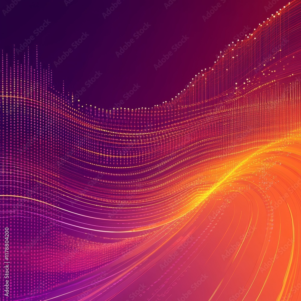Poster this abstract gradient background showcases a seamless transition from purple to orange, featuring d