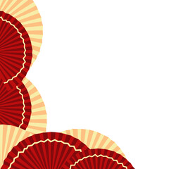 Chinese red Paper fan Corner