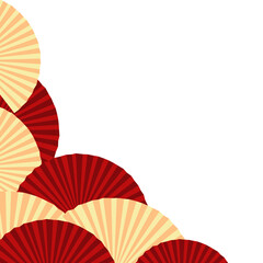 Chinese red Paper fan Corner