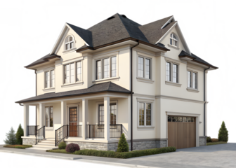 house on the hill isolated on transparent background