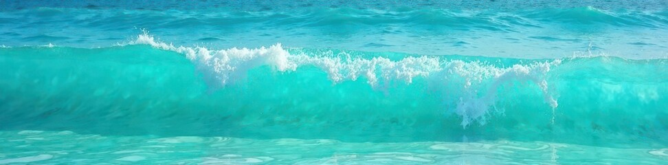 Fototapeta premium Crystal clear turquoise water, gentle wavelets with foamy crests, photography, foam