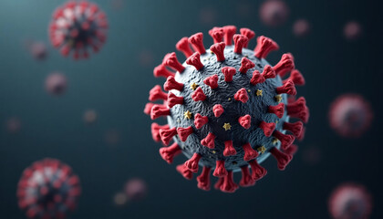3d illustration of a virus