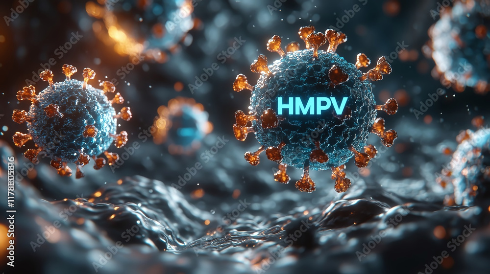 Aufkleber visualization of the virus, resembling the structure of the coronavirus with spikes on the surface. 