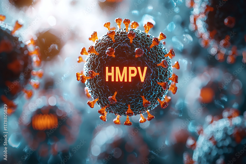 Aufkleber visualization of the virus, resembling the structure of the coronavirus with spikes on the surface. 