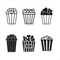 set of icons of garbage bin