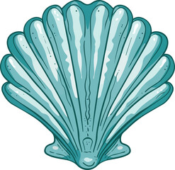 Illustration of a Blue Seashell