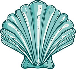 Illustration of a Blue Seashell