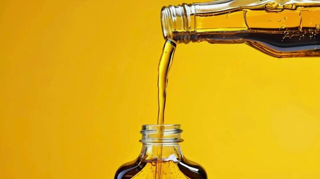 Olivia oil pouring into bottle
