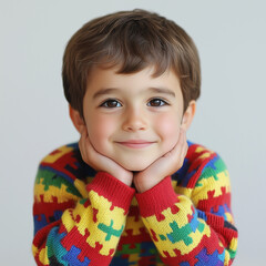 Portrait of a boy for the world autism day